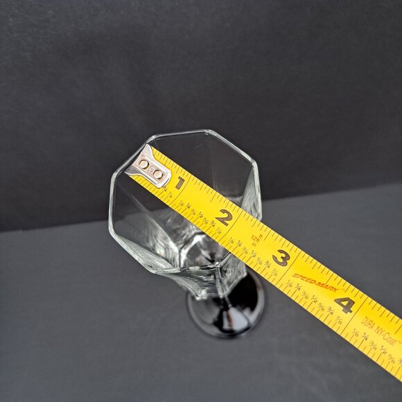 Luminarc Octime Champagne Flute 8.75" Onyx Black Stem Faceted Crystal France - Picture 6 of 9